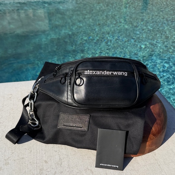 Alexander Wang Large Black Leather Belt Bag